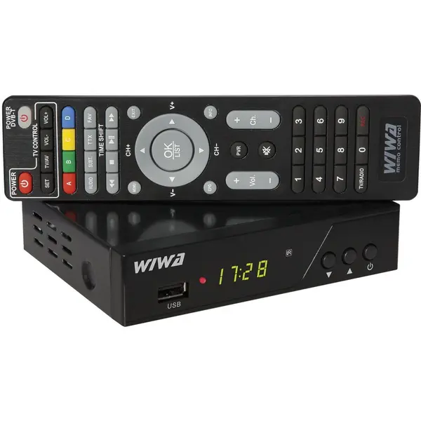 Wiwa Tuner TV Wiwa, H.265 PRO, DVB-T/T2, Negru