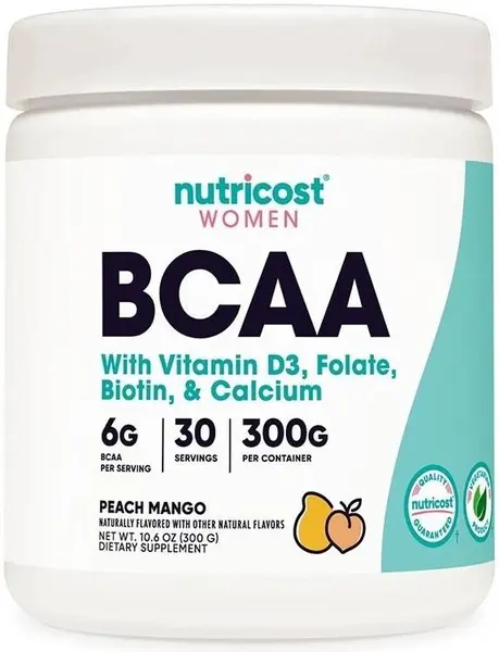 Women BCAA with Vitamin D3, Folate, Biotin & Calcium, mango, 300 g, Nutricost