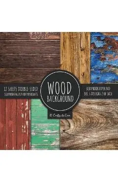 Wood Background Scrapbook Paper Pad 8x8 Scrapbooking Kit for Papercrafts, Cardmaking, DIY Crafts, Rustic Texture Design, Multicolor - Crafty As Ever