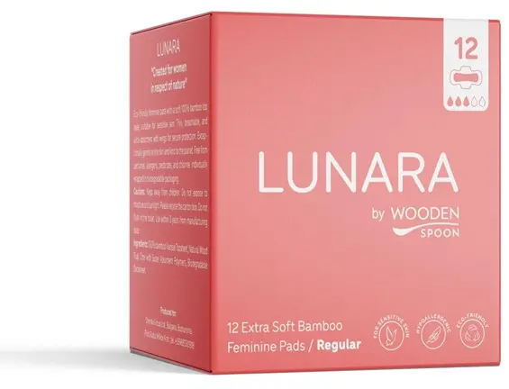 Wooden Spoon Lunara Absorbante zilnice pentru femei din bambus, 12 bucăți