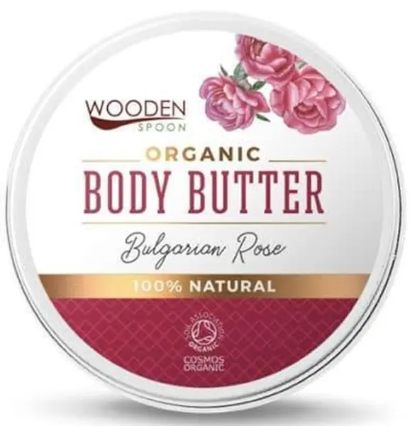 Wooden Spoon Unt de corp Organic, Bulgarian Rose, 100 ml