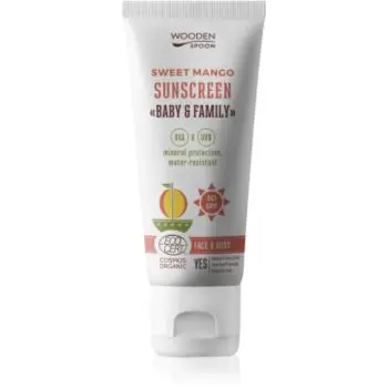 WoodenSpoon Baby & Family Sweet Mango loțiune cu protecție solară pentru toată familia SPF 50