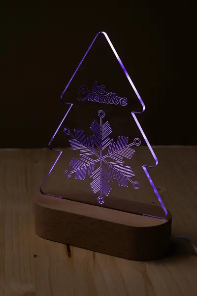 Woodify Xmas Trofeu Led, brad de Crăciun