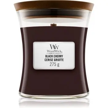 Woodwick Black Cherry lumânare parfumată cu fitil din lemn