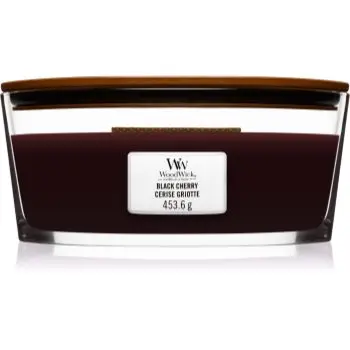 Woodwick Black Cherry lumânare parfumată cu fitil din lemn (hearthwick)