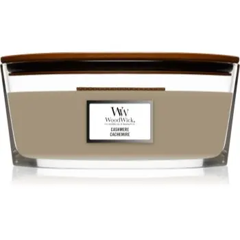 Woodwick Cashmere lumânare parfumată cu fitil din lemn (hearthwick)
