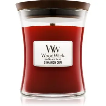 Woodwick Cinnamon Chai lumânare parfumată cu fitil din lemn