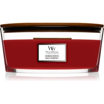 Woodwick Crimson Berries lumânare parfumată cu fitil din lemn (hearthwick)