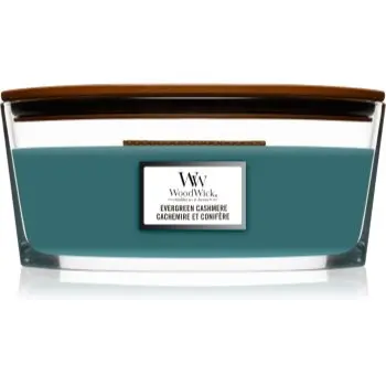 Woodwick Evergreen Cashmere lumânare parfumată cu fitil din lemn (hearthwick)