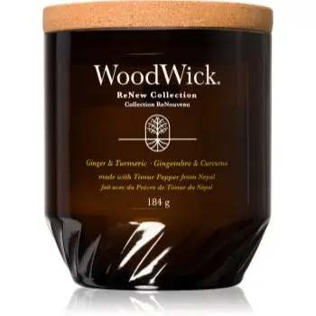 Woodwick Ginger & Turmeric lumânare parfumată cu fitil din lemn
