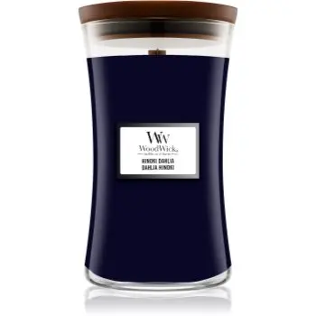 Woodwick Hinoki Dahlia lumânare parfumată cu fitil din lemn