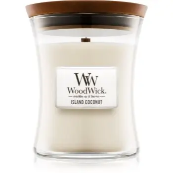 Woodwick Island Coconut lumânare parfumată cu fitil din lemn