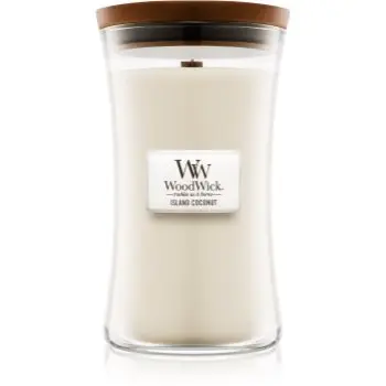 Woodwick Island Coconut lumânare parfumată cu fitil din lemn