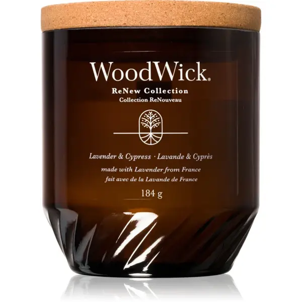 Woodwick Lavender & Cypress lumânare parfumată 184 g
