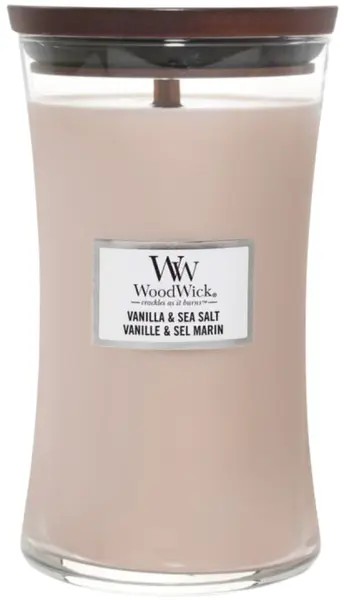 WoodWick Lumânare parfumată Vanilla & Sea Salt, 609.5 g