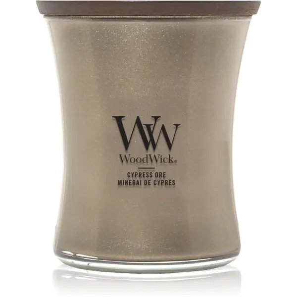 Woodwick Precious Metals Cypress Ore lumânare parfumată 275 g