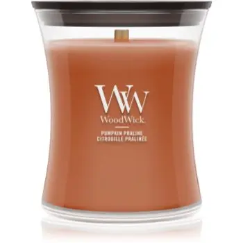Woodwick Pumpkin Praline lumânare parfumată cu fitil din lemn