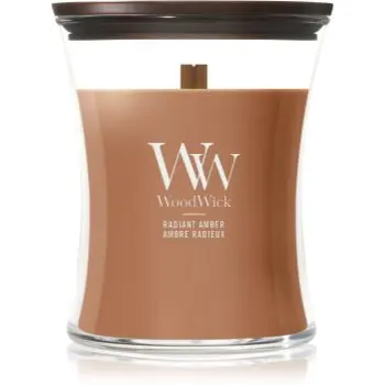 Woodwick Radiant Amber lumânare parfumată cu fitil din lemn