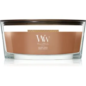 Woodwick Radiant Amber lumânare parfumată cu fitil din lemn