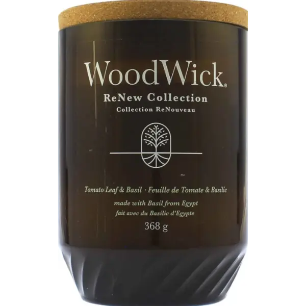 WoodWick Renew Tomato Leaf & Basil Lumânare parfumată Volum 368 g.