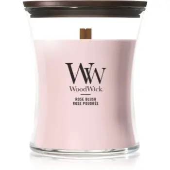 Woodwick Rose Blush lumânare parfumată cu fitil din lemn
