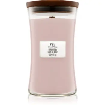 Woodwick Rosewood lumânare parfumată cu fitil din lemn