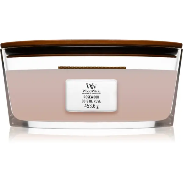 Woodwick Rosewood lumânare parfumată cu fitil din lemn (hearthwick) 453.6 g