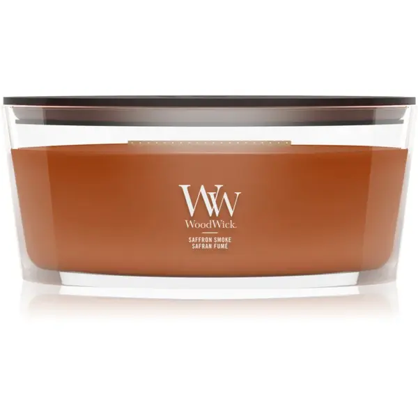 Woodwick Saffron Smoke lumânare parfumată cu fitil din lemn 453.6 g