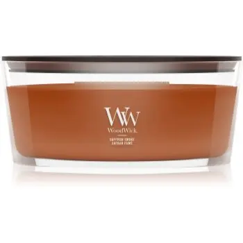 Woodwick Saffron Smoke lumânare parfumată cu fitil din lemn