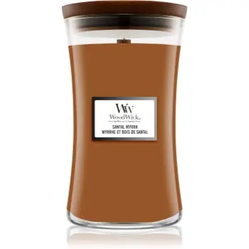Woodwick Santal Myrrh lumânare parfumată cu fitil din lemn
