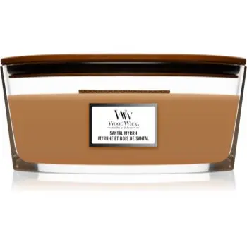 Woodwick Santal Myrrh lumânare parfumată cu fitil din lemn (hearthwick)