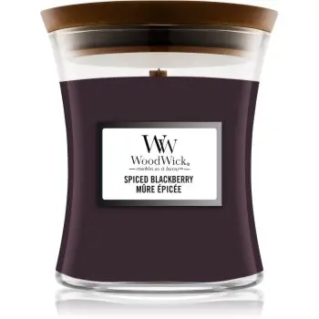 Woodwick Spiced Blackberry lumânare parfumată cu fitil din lemn