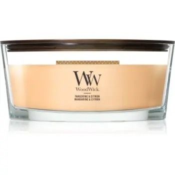 Woodwick Tangerine & Citron lumânare parfumată cu fitil din lemn