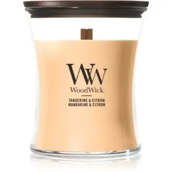 Woodwick Tangerine & Citron lumânare parfumată cu fitil din lemn