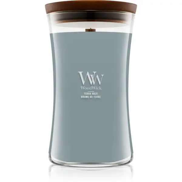 Woodwick Terra Haze lumânare parfumată cu fitil din lemn 610 g