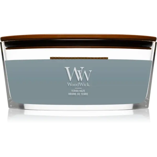 Woodwick Terra Haze lumânare parfumată cu fitil din lemn (hearthwick) 453 g