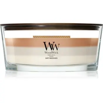 Woodwick Trilogy Café Macchiato lumânare parfumată cu fitil din lemn