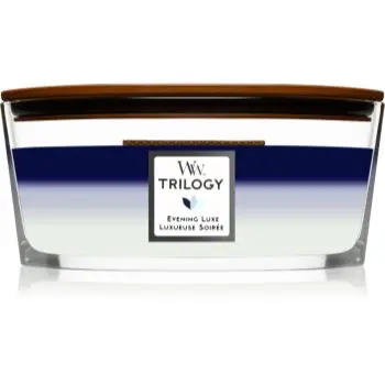 Woodwick Trilogy Evening Luxe lumânare parfumată cu fitil din lemn (hearthwick)