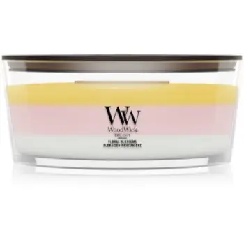 Woodwick Trilogy Floral Blossoms lumânare parfumată cu fitil din lemn