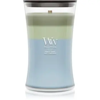Woodwick Trilogy Verdant Woods lumânare parfumată cu fitil din lemn