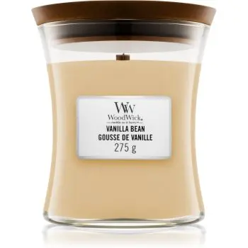 Woodwick Vanilla Bean lumânare parfumată cu fitil din lemn