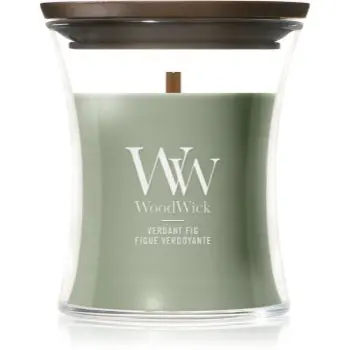 Woodwick Verdant Fig lumânare parfumată cu fitil din lemn