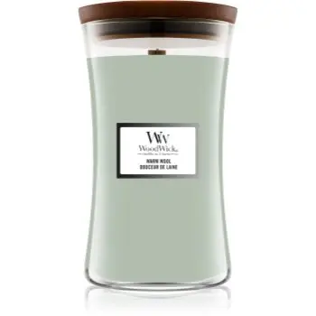 Woodwick Warm Wool lumânare parfumată cu fitil din lemn