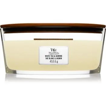 Woodwick White Tea & Jasmine lumânare parfumată cu fitil din lemn (hearthwick)