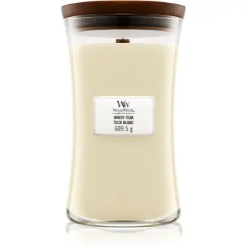 Woodwick White Teak lumânare parfumată cu fitil din lemn