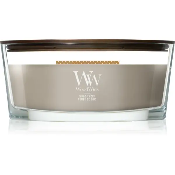 Woodwick Wood Smoke lumânare parfumată cu fitil din lemn 453.6 g