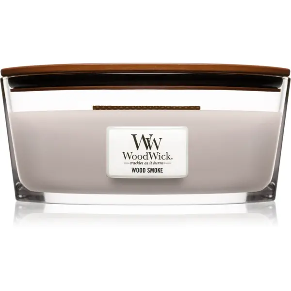 Woodwick Wood Smoke lumânare parfumată cu fitil din lemn (hearthwick) 453.6 g