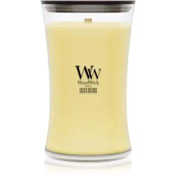 Woodwick Yuzu & Vetiver lumânare parfumată cu fitil din lemn