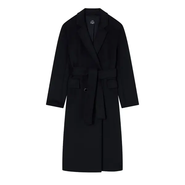 Wool blend belted coat M