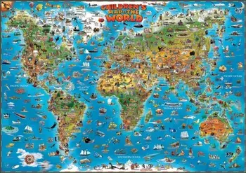 World children's map flat laminated, Sheet Map/***